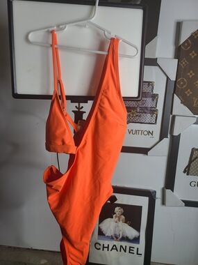 Bright Orange One-Piece Swimsuit